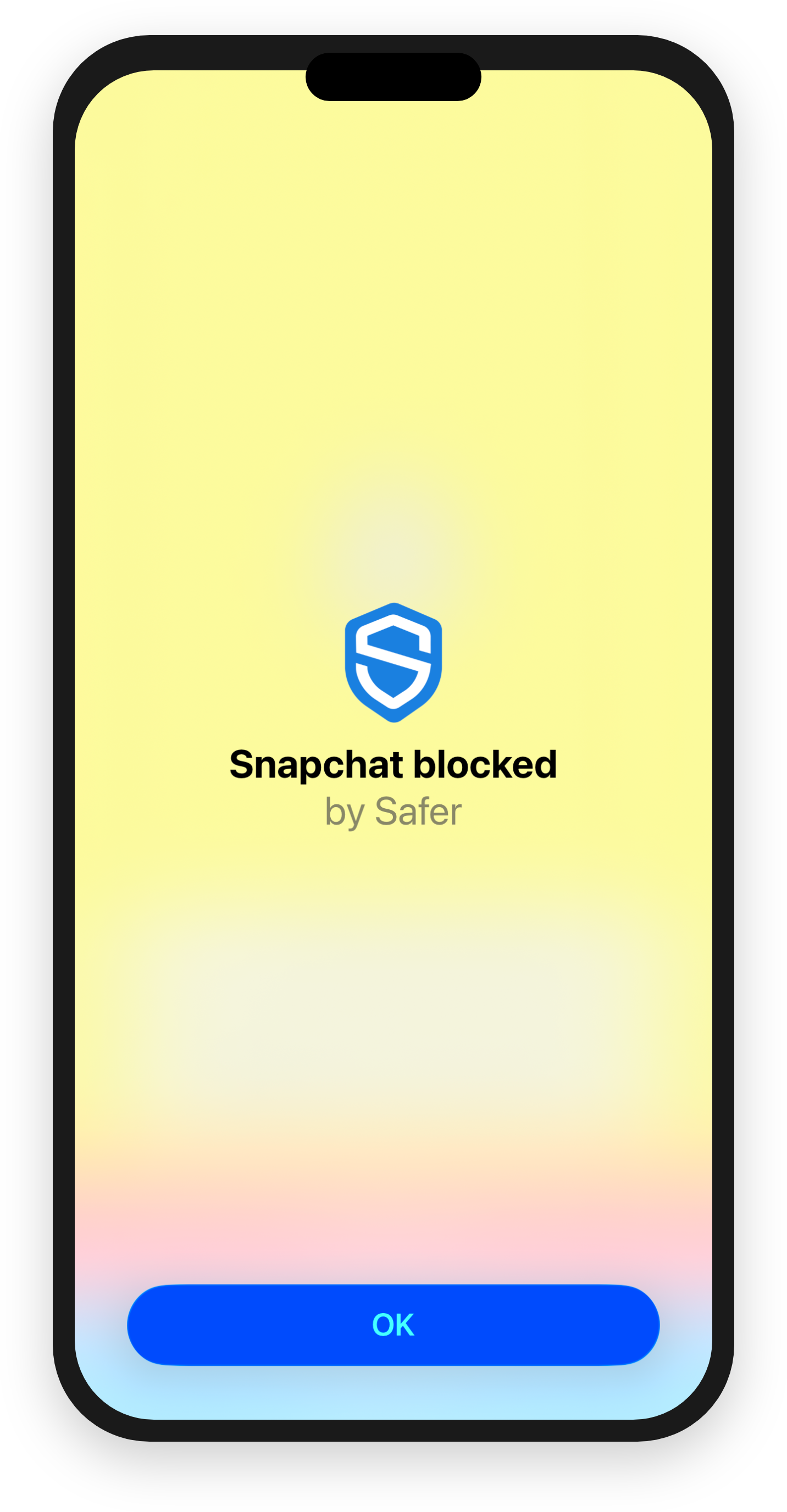 Snapchat blocked by Safer on child's device